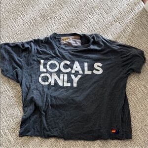 Aviator Nation Charcoal Tee with White Print